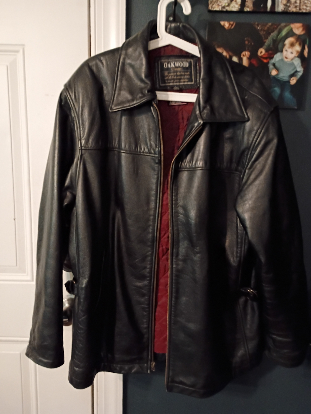 Men's Black Leather Jacket with Quilted Lining